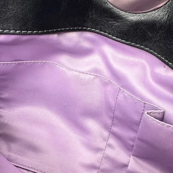 Coach Signature Sateen Garnet Satchel Shoulder Bag Silver/Black No F13906 - Picture 8 of 15